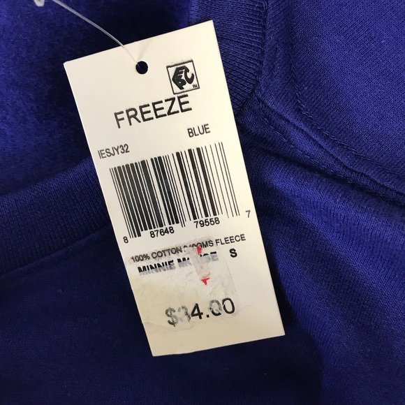 NWT Disney Womens Royal Blue Trendy Minnie Mouse Oversized Sweatshirt Size S - Picture 7 of 7